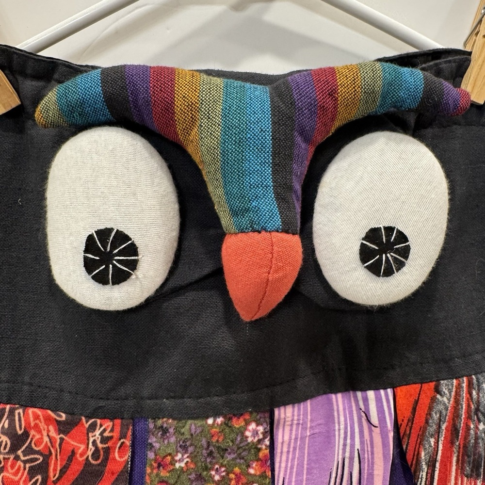 Owl Backpack/ Bag/ Purse-Child 14"x15" Drawstring The Collection Royal Patchwork - Picture 3 of 16